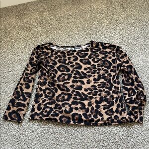 Shein Leopard Print Long Sleeve Top